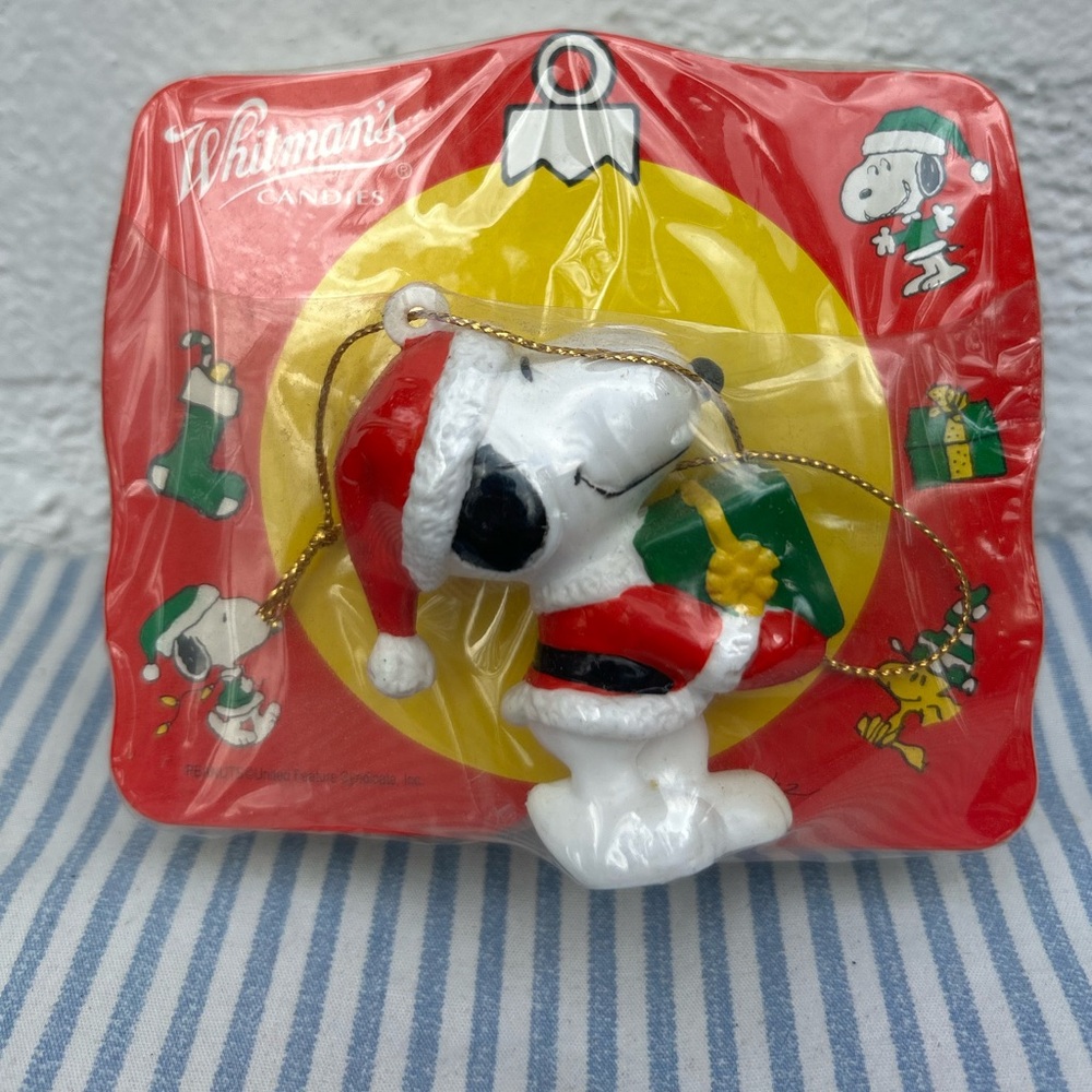 Vintage Snoopy Christmas Ornament – Whitman’s Candies PVC Figurine Sealed